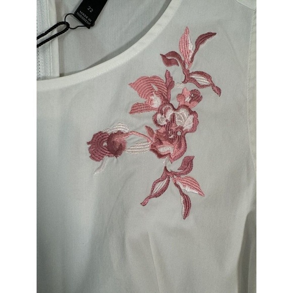 Glamour X Lane Bryant Asymmetrical Peplum Top Womens Plus Size‎ 22 Fairy Floral - Picture 7 of 12